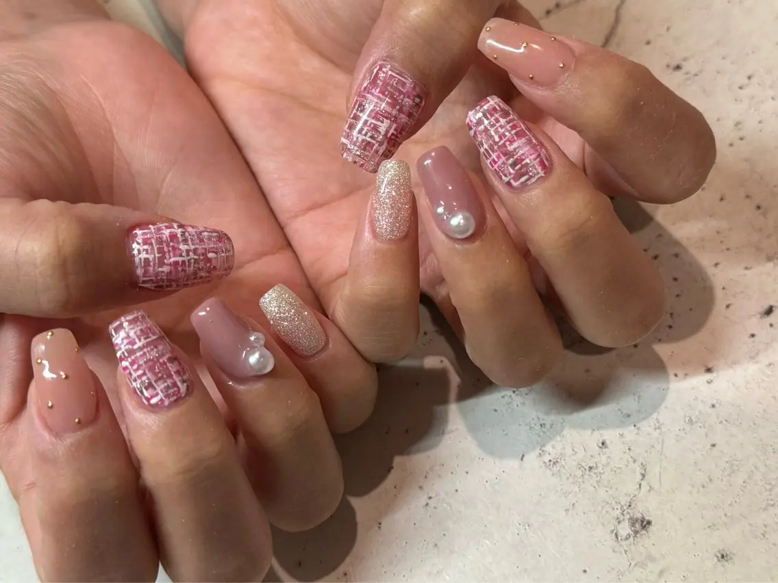 ネイル ハンドネイル 韓国/ワンホン/長さ 出しつけ放題🎀のネイルデザイン