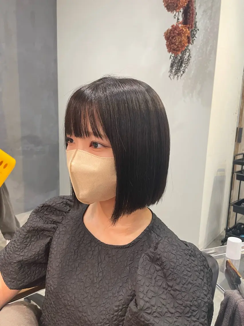 ミディアム ボブ カット ヘアカラー 顔周りカット 🎀サヤカ🎀のヘアスタイル