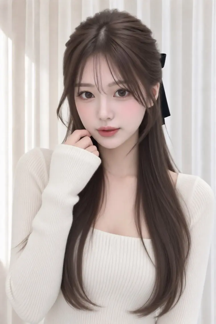 ロング カラー カット ヘアカラー トリートメント ヘッドスパ 💎結べるレイヤー/ 韓国/石戸谷💎のヘアスタイル