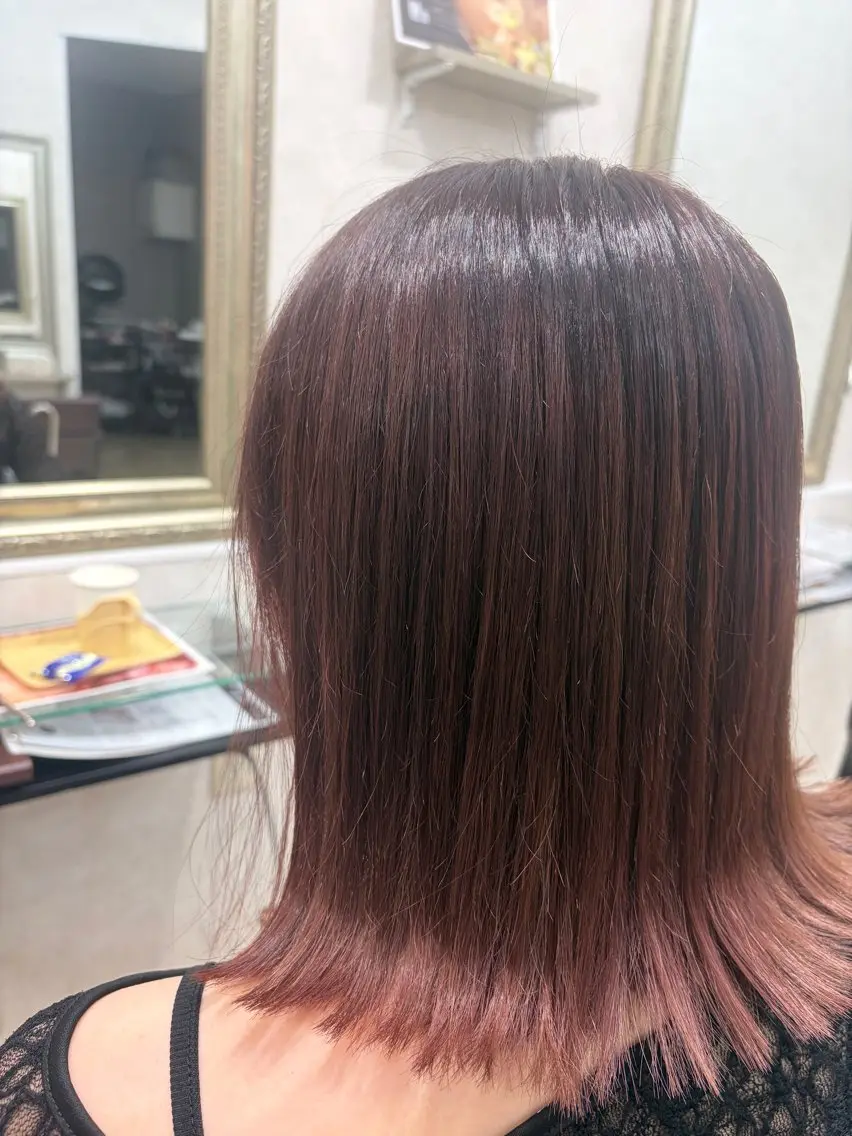 カラー ブラウンカラー ピンクカラー ヘアカラー トリートメント &.TIGRE光の森 陽菜佳のヘアスタイル