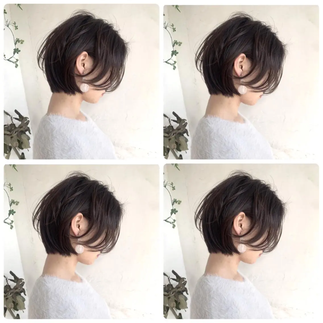 ショート カラー ショートボブ ハンサムショート 丸みショート デザインカラー ハイライトカラー カット ヘアカラー トリートメント 京都大人女性ショート 徒歩1分/秋山のヘアスタイル