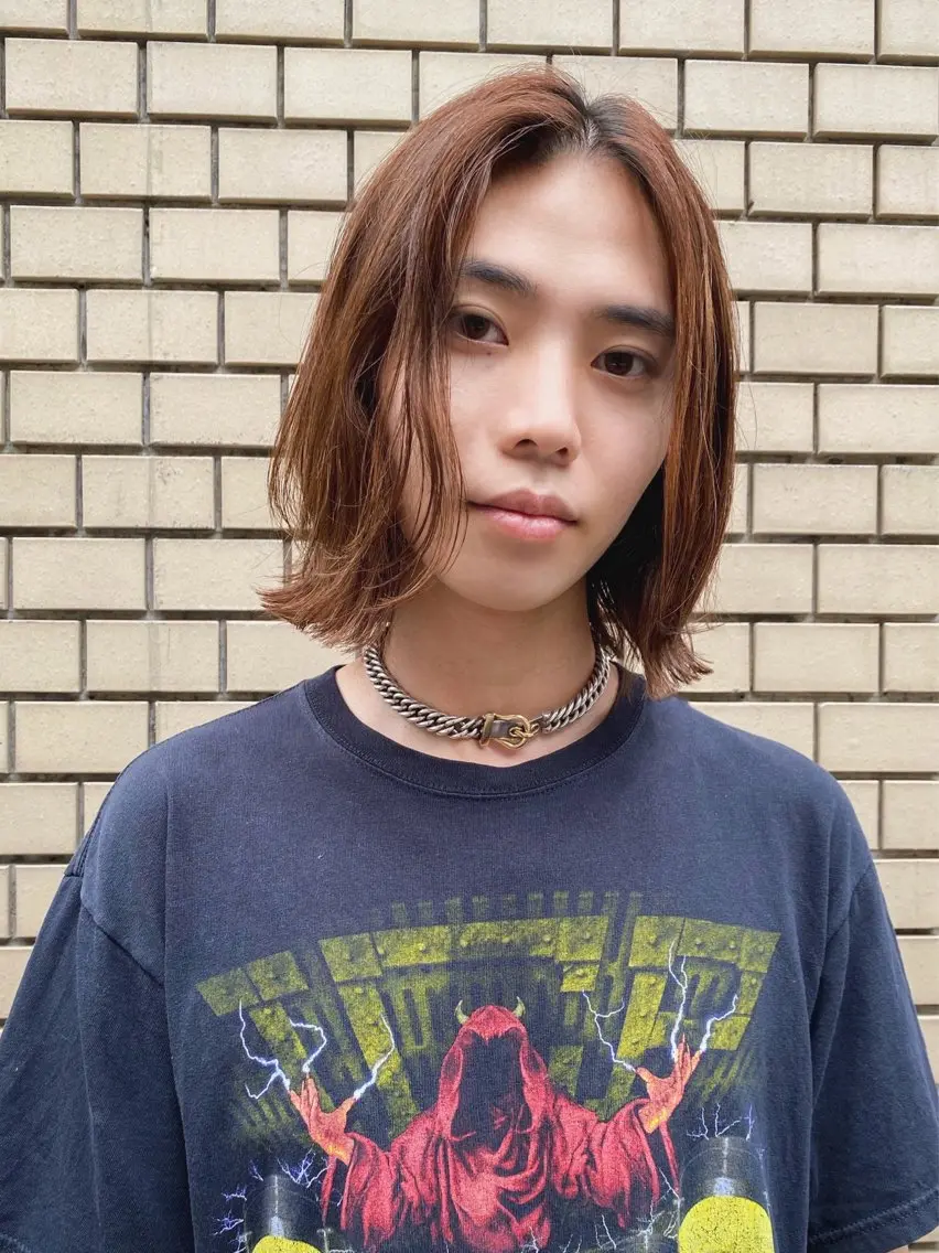メンズ メンズパーマ ミウ☆ ブリーチダブルカラーのヘアスタイル