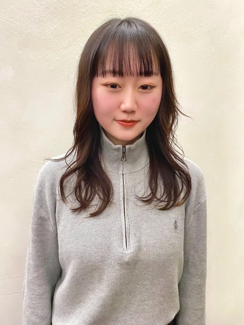 セミロング カラー 似合わせレイヤー/ ケアパーマ/高倉のヘアスタイル
