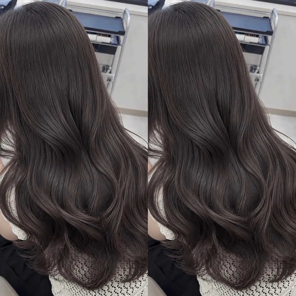 ロング 簡単ワンカールレイ ヤーカット清水隆央のヘアスタイル