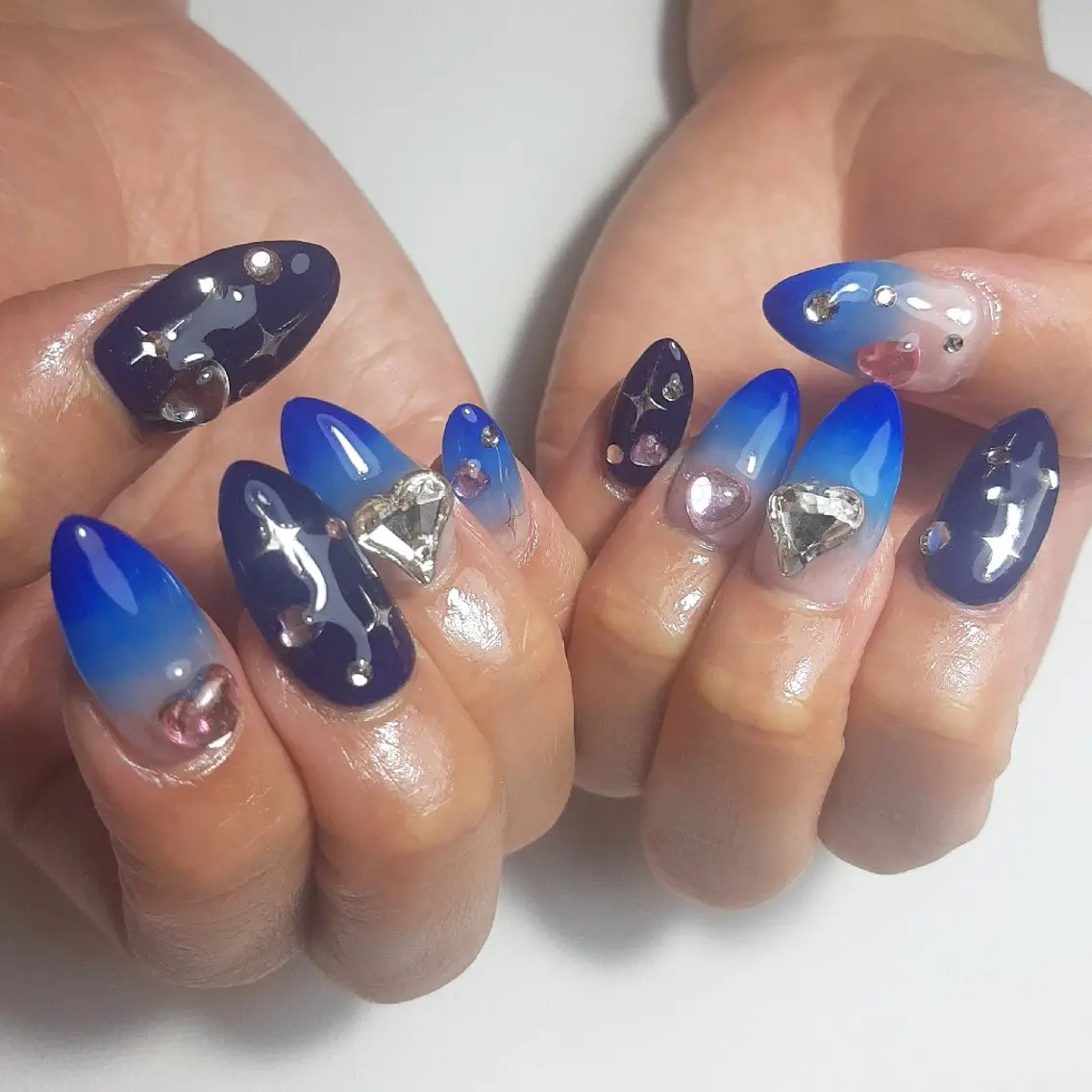 ネイル ジェルネイル 持ち込み ネイビー ショートネイル ワンホンネイル owlnail /持込みデザイン専門のネイルデザイン
