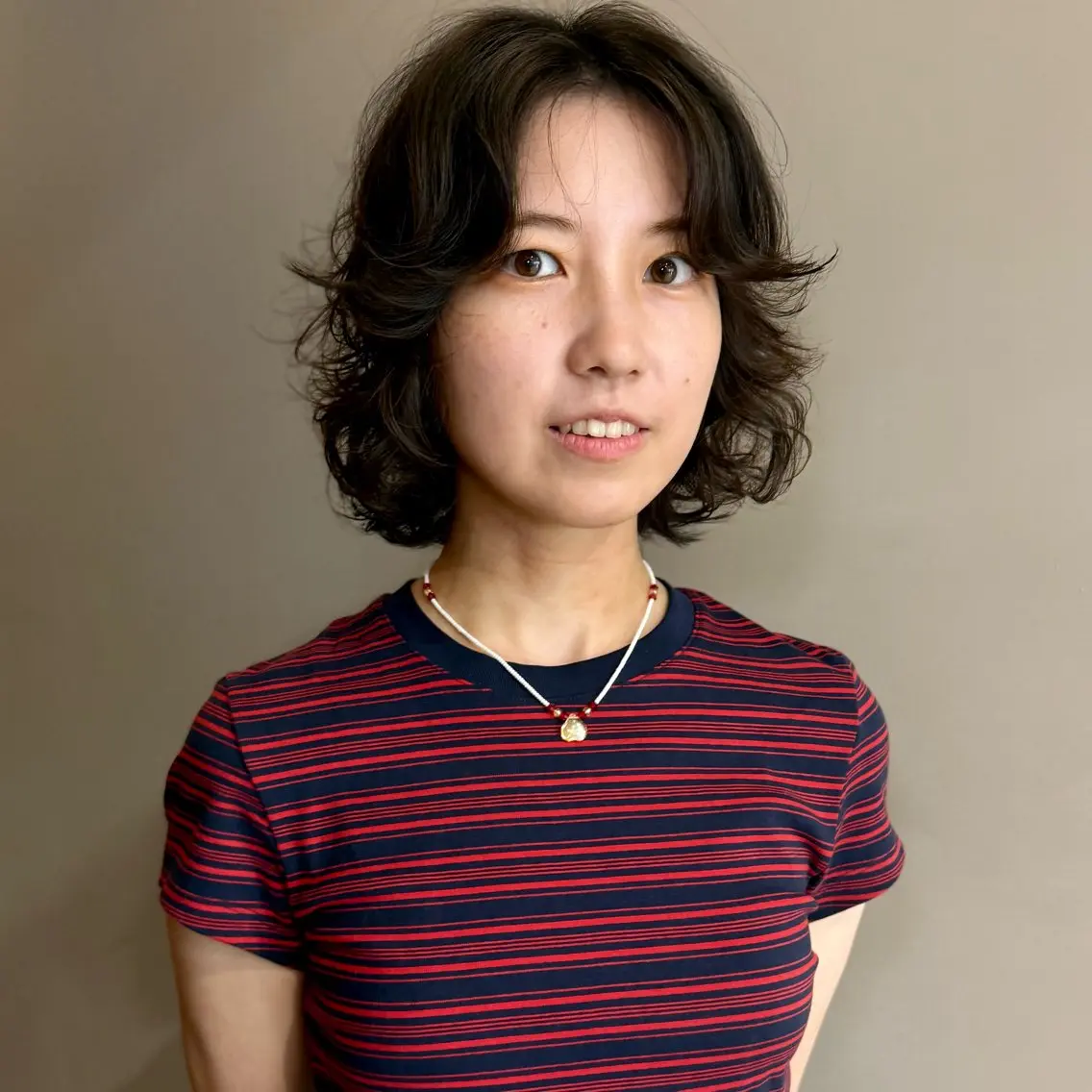 ミディアム ミディアムパーマ レイヤーカット ヘアカラー トリートメント 艶ブリーチカラー✨ ボブレイヤーSakiのヘアスタイル