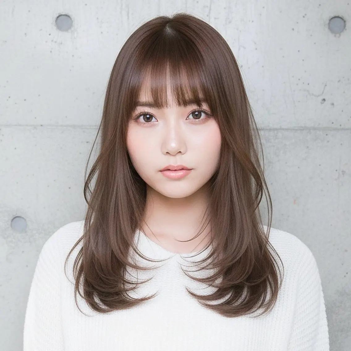 セミロング カット ハッシュカット 田窪珠妃のヘアスタイル