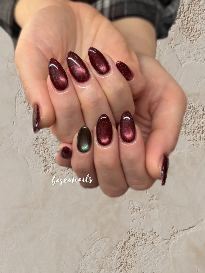 ネイル マグネットネイル ハンドネイル 枚方 Basea nails Minaのネイルデザイン