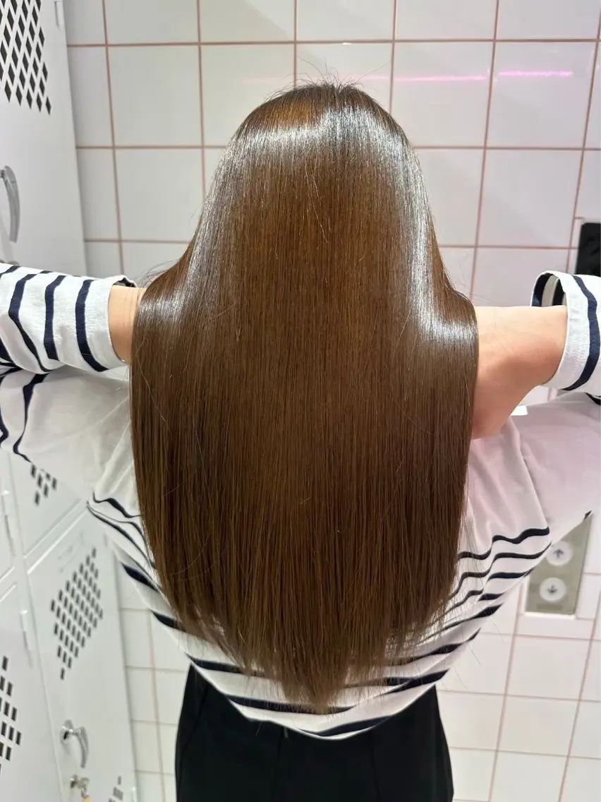 ロング カラー 酸性ストレート カット ヘアカラー 縮毛矯正 トリートメント ✨縮毛矯正✨レイヤー ホウダカズヒロのヘアスタイル
