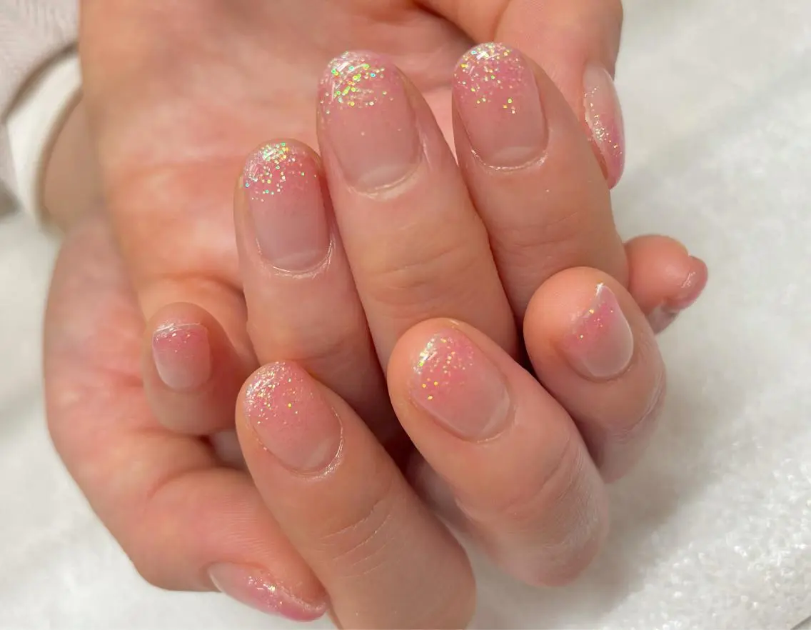 ネイル ラメ(グリッター) ピンク 春ネイル nail salon Aymのネイルデザイン