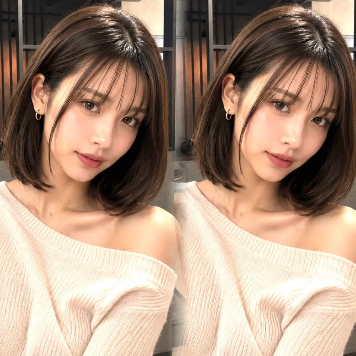 ✨ご新規限定🉐人気No.2✨小顔骨格補正カット+透明感カラー+トリートメントの写真
