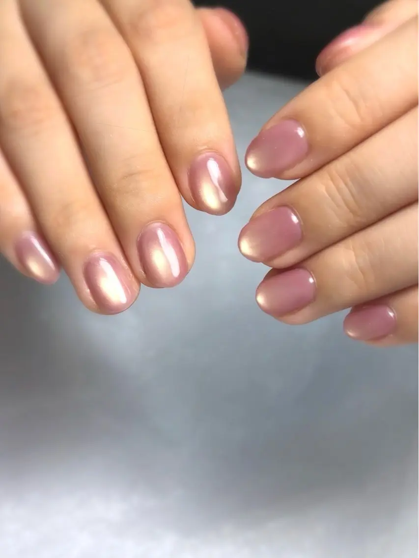 ネイル ゴールド マグネットネイル ピンク ハンドネイル nailsalon Ecliaのネイルデザイン