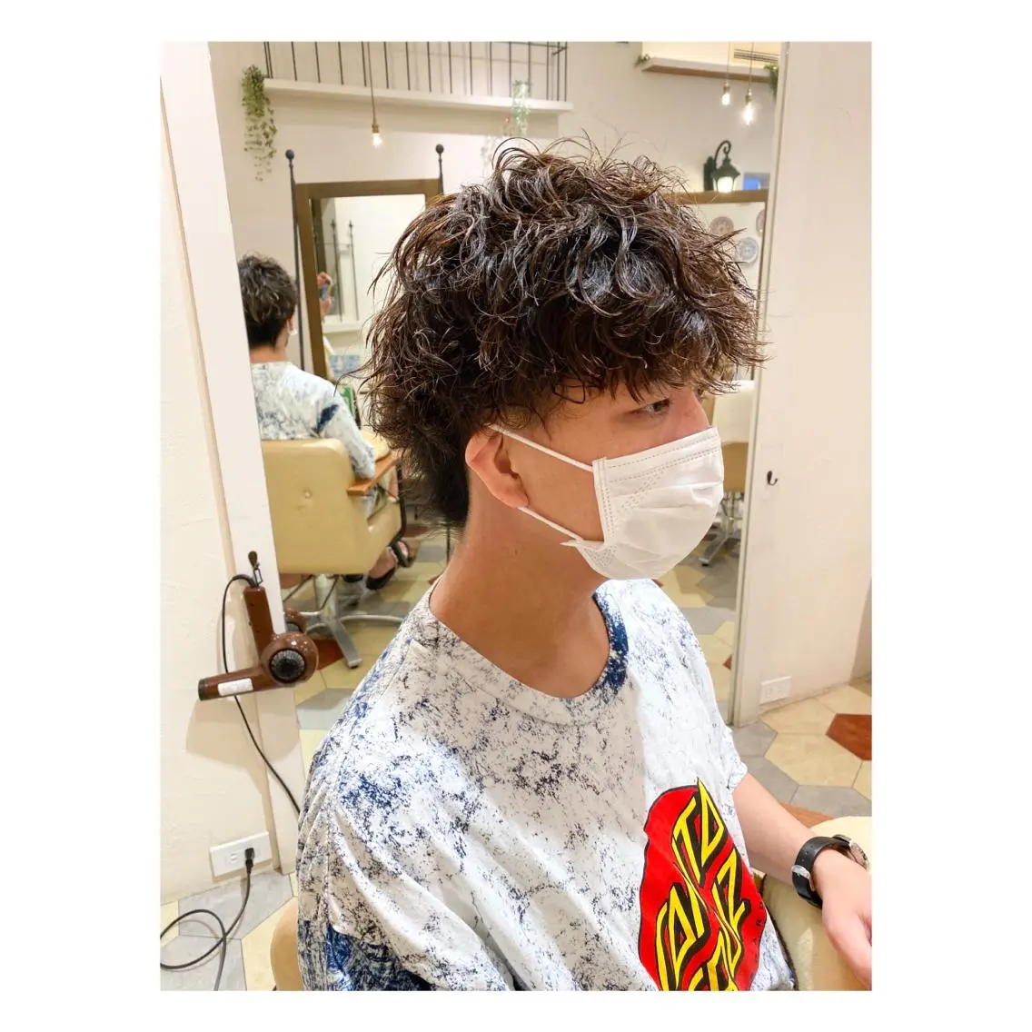 ショート パーマ メンズ カット パーマ 菊池大一 溝の口パーマのヘアスタイル
