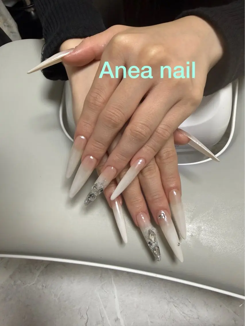 ネイル 長さ出し グラデーション ミラーネイル ネイルチップ Anea Nailのネイルデザイン