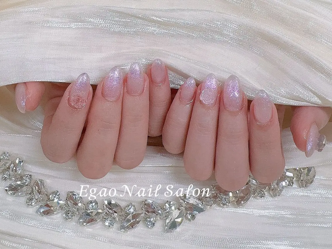 ネイル フットネイル ジェルネイル 韓国ネイル ラメ(グリッター) マグネットネイル ハンドネイル EGAO NAIL 錦糸町店のネイルデザイン