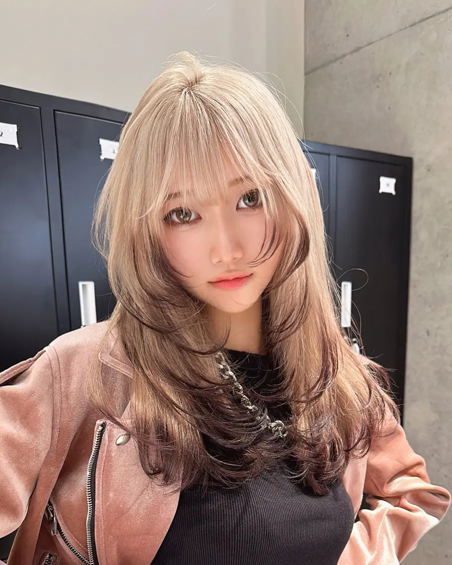 ロング カラー ヘアアレンジ メンズ ブラウンカラー 名古屋ハイトーン/ 🐶ブリーチ専門店のヘアスタイル