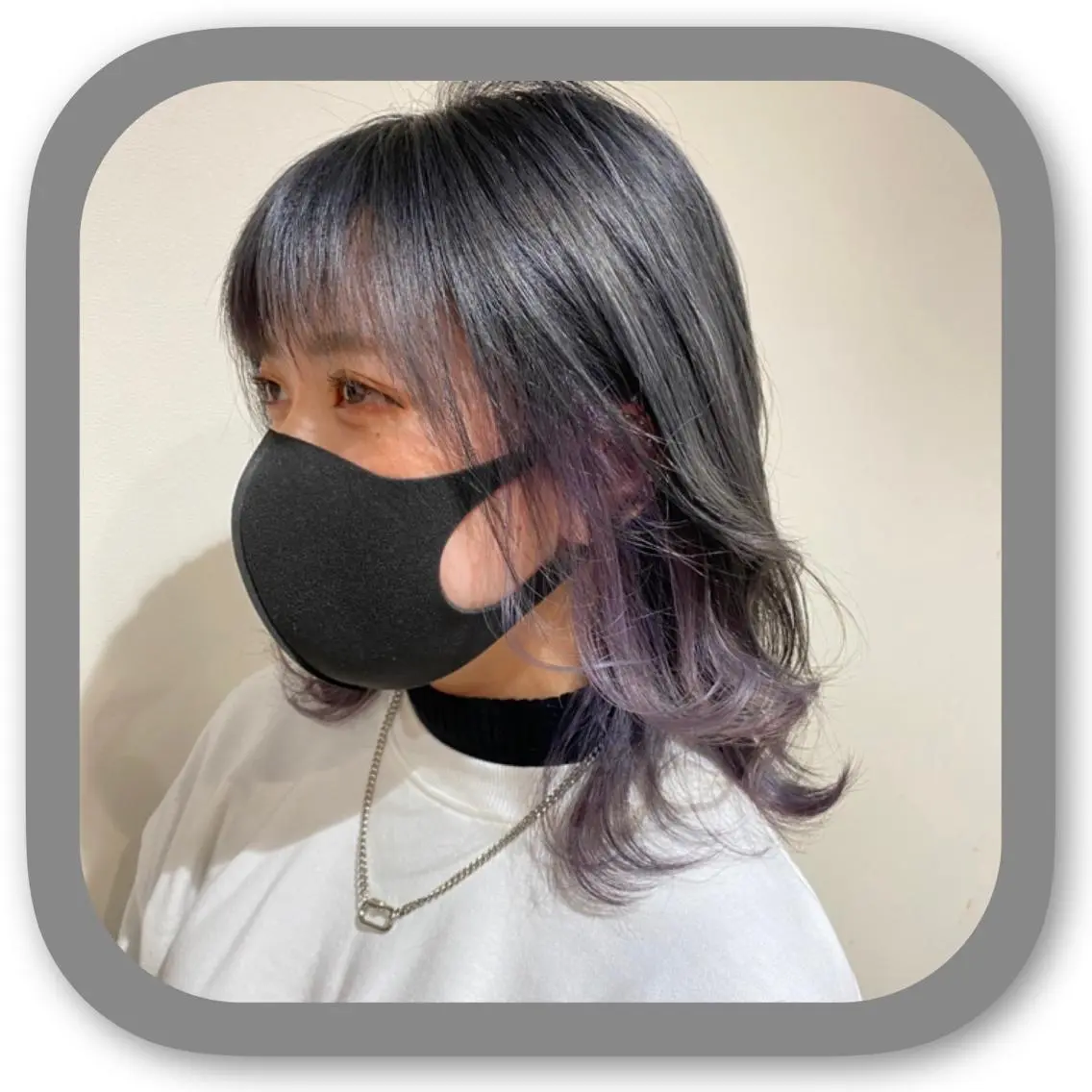 ミディアム アッシュ ボブ 髪質改善 レイヤーカット カット ヘアカラー ショート〜ミディアム 喜多司のヘアスタイル