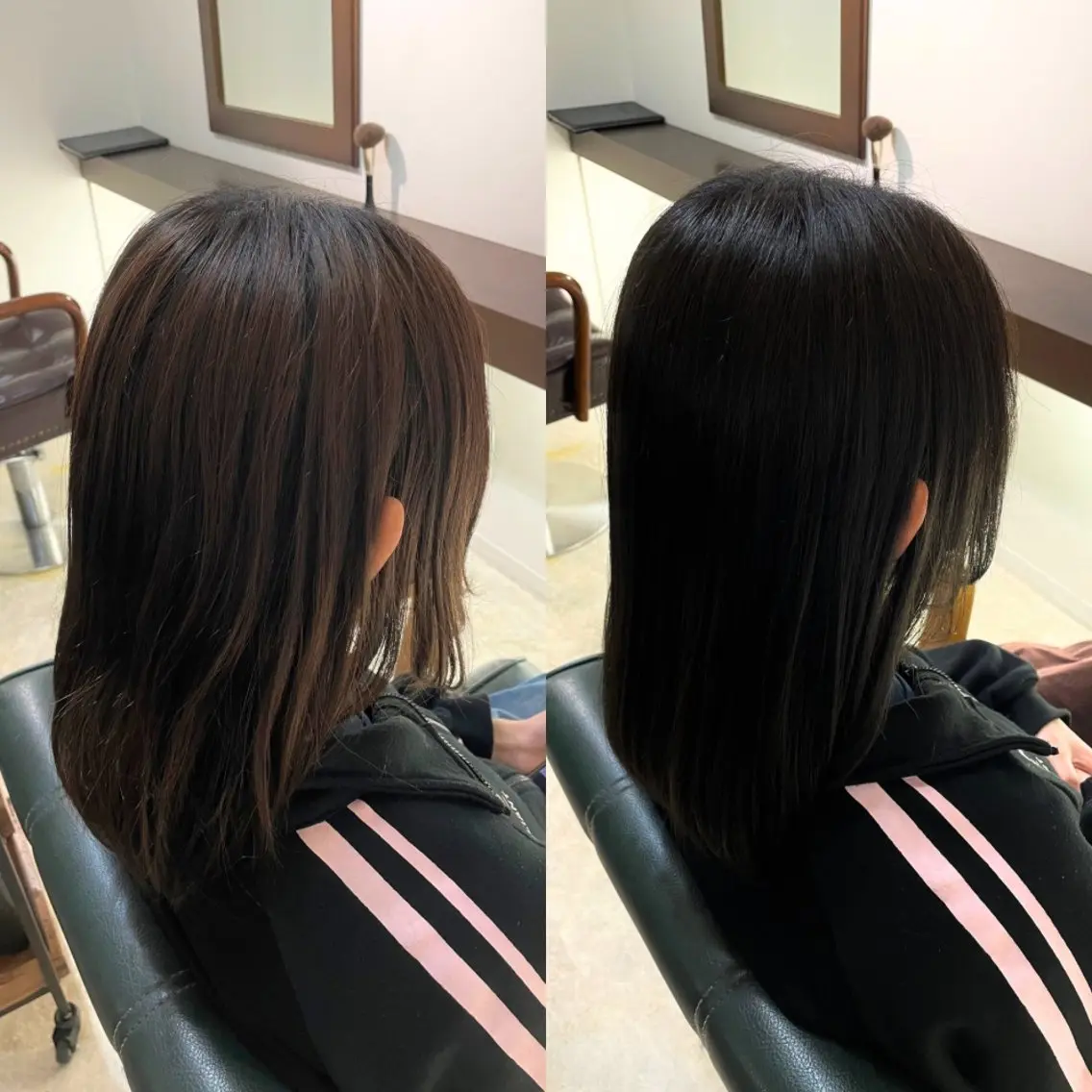 ミディアム ヘアカラー 結衣 髪質改善モデル募集中のヘアスタイル