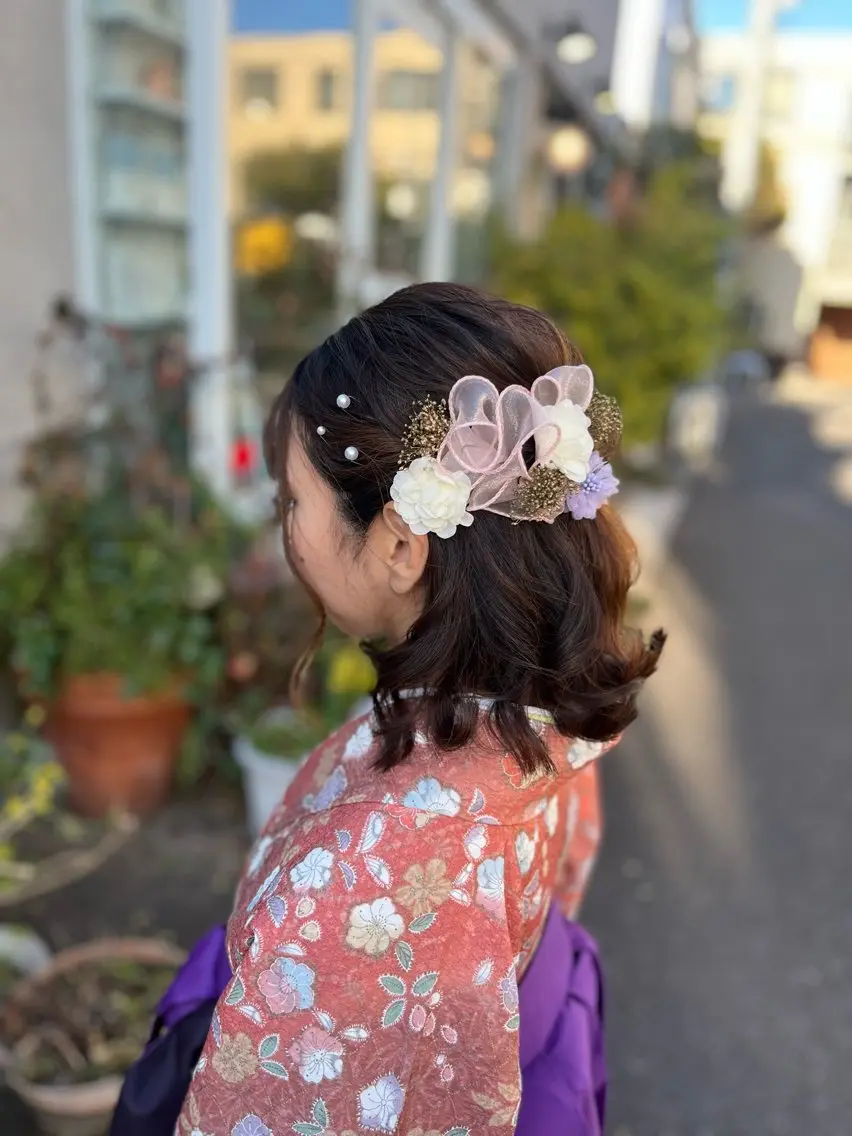 ヘアアレンジ ハーフアップ 似合わせヘアメイク 💐オダギリチアキのヘアスタイル