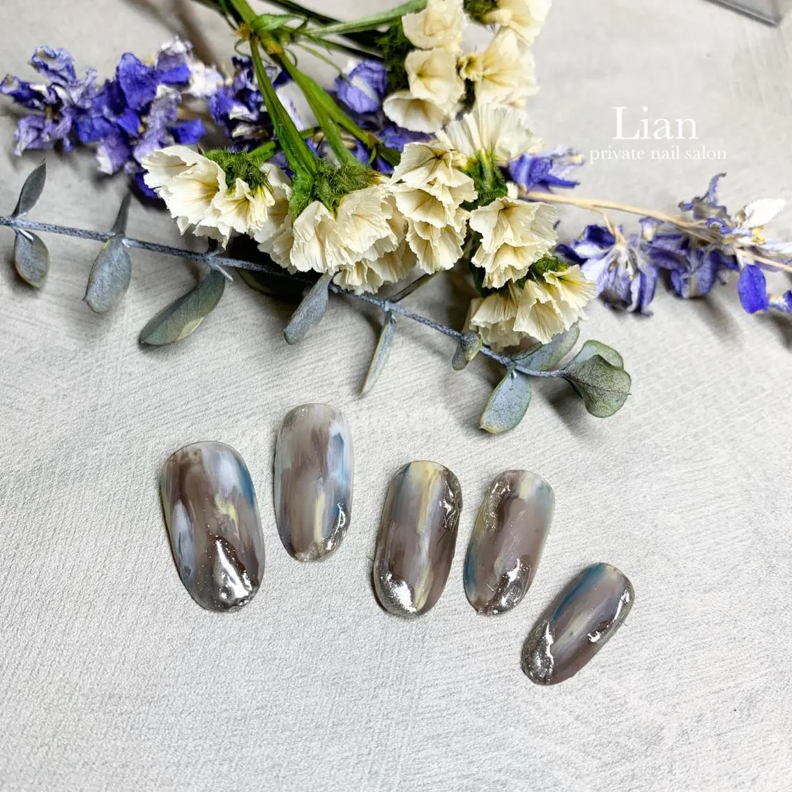 ネイル マットネイル ミラーネイル ニュアンスネイル ネイルチップ nailsalon Lenoaのネイルデザイン