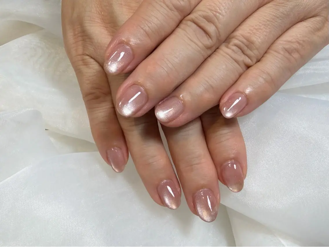 ネイル マグネットネイル マグネットワンカラー ワンカラーネイル ピンク Ouna NAIL haruのネイルデザイン