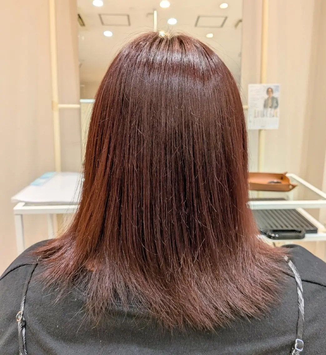 ミディアム ピンクブラウン ヘアカラー 深田 和瑛のヘアスタイル