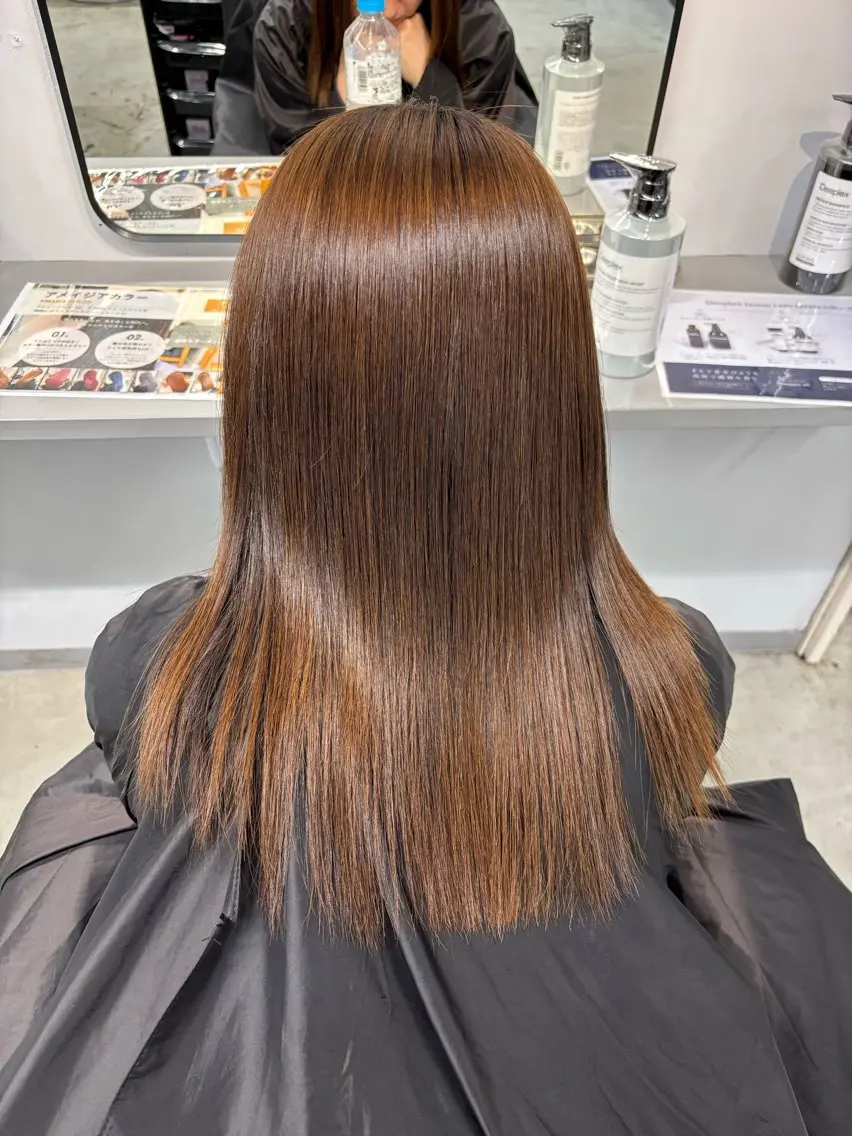 優作 香椎カラー縮毛矯正のヘアスタイル
