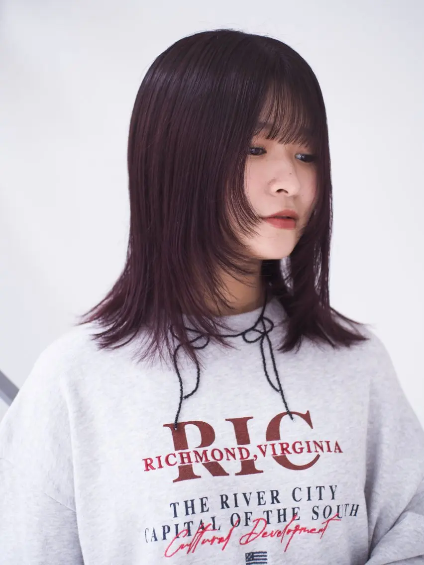 セミロング カラー ブリーチ ブリーチなしカラー レイヤーカット 似合わせカット ヘアカラー 似合わせヘア 💐たかさきかなこのヘアスタイル