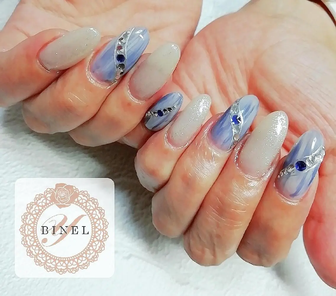 ネイル ラメ(グリッター) ニュアンスネイル ハンドネイル Nail Salon Y.BINELのネイルデザイン