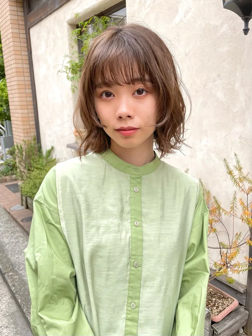 ミディアム カラー パーマ カット ヘアカラー トリートメント 髪質改善 縮毛矯正/ レイヤー/銀座/本木のヘアスタイル
