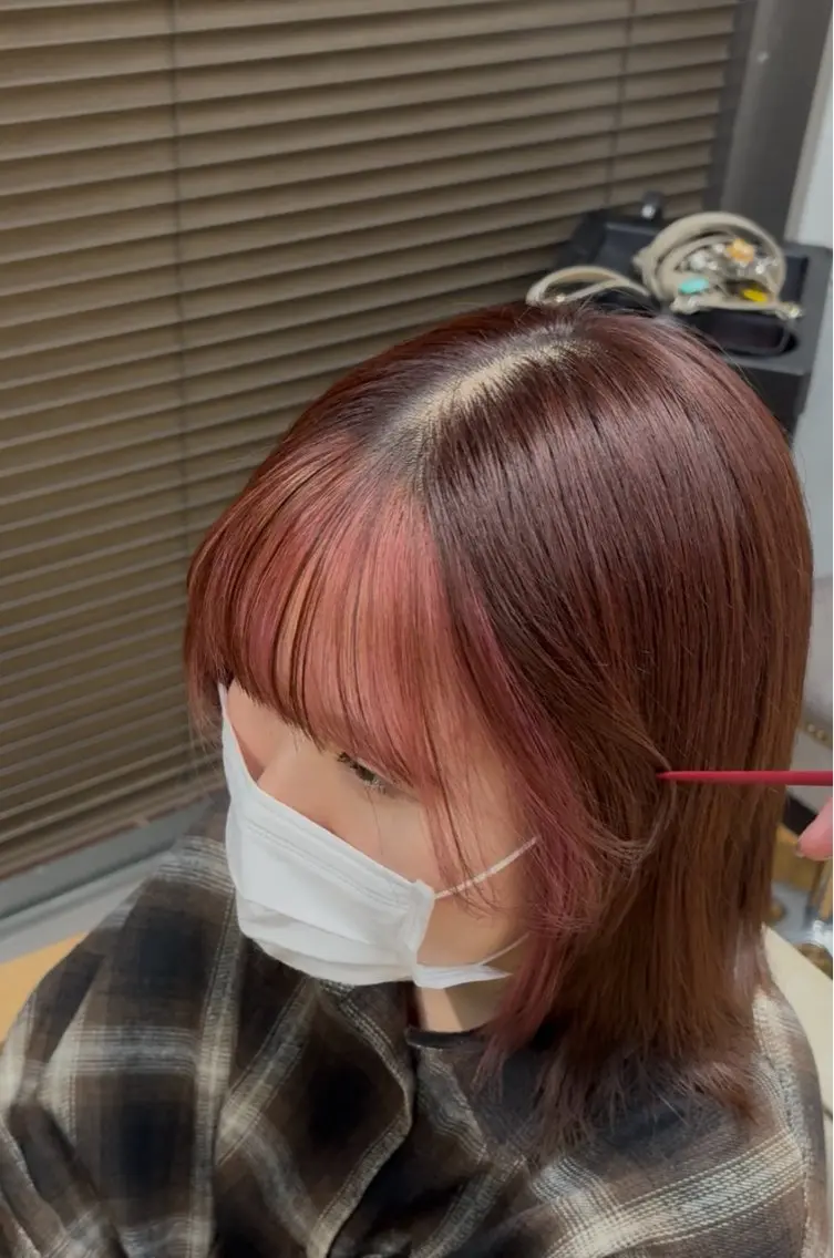 ショート カラー ミストバング フェイスフレーミング ハイトーン、カラー 特化⟡.·すわ☁️のヘアスタイル