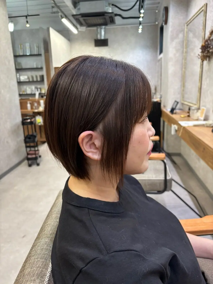 ショート ショートボブ ボブ ショートヘア ボブ.艶髪 髪質改善.縮毛矯正のヘアスタイル