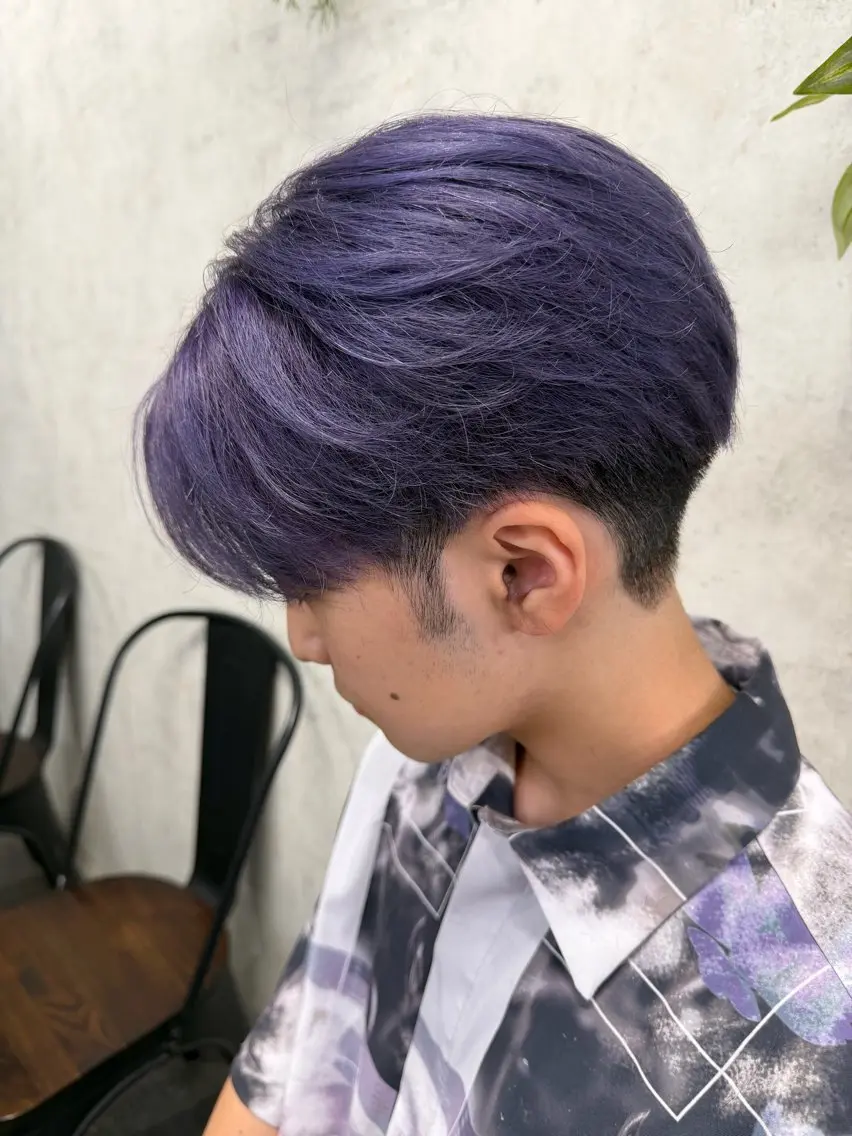 メンズ カット ヘアカラー トリートメント 横浜🦋ハイトーン 🫐シャドウルーツのヘアスタイル