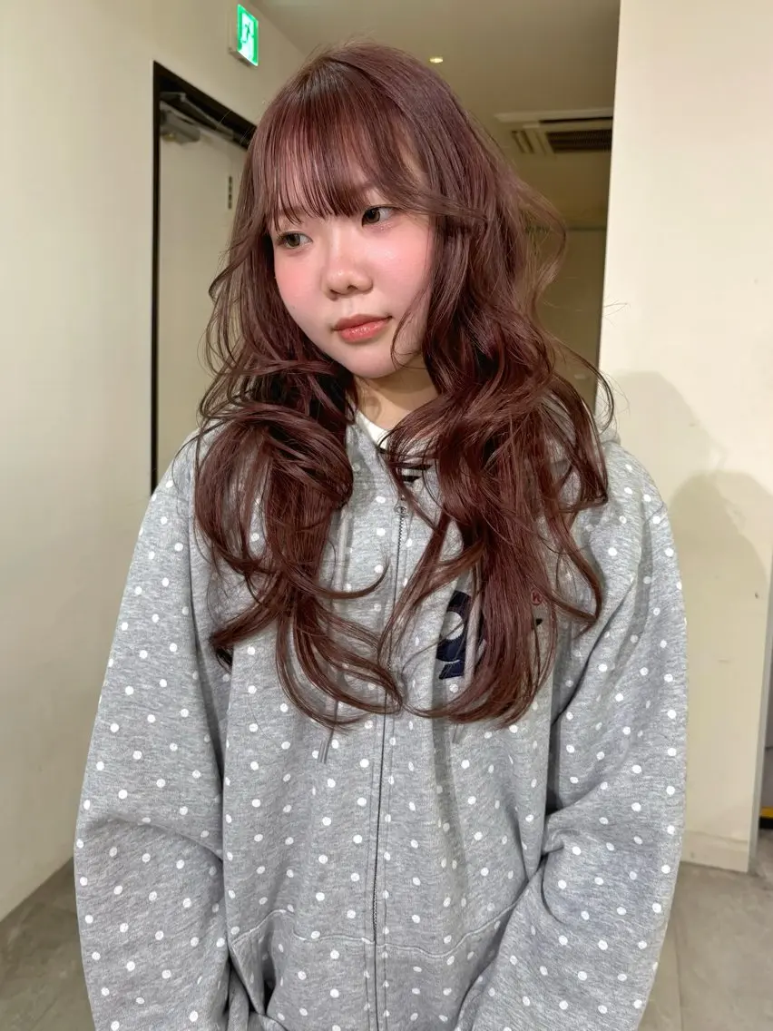 ロング カラー ヘアカラー mizuki/ピンク ベージュ.レイヤーのヘアスタイル