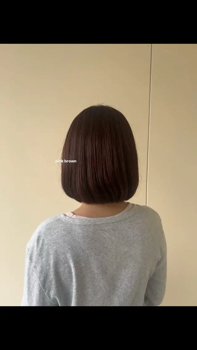 ミディアム カラー ブラウンカラー チョコレートブラウン ピンクカラー カシェリタ🌛 ハルナのヘアスタイル