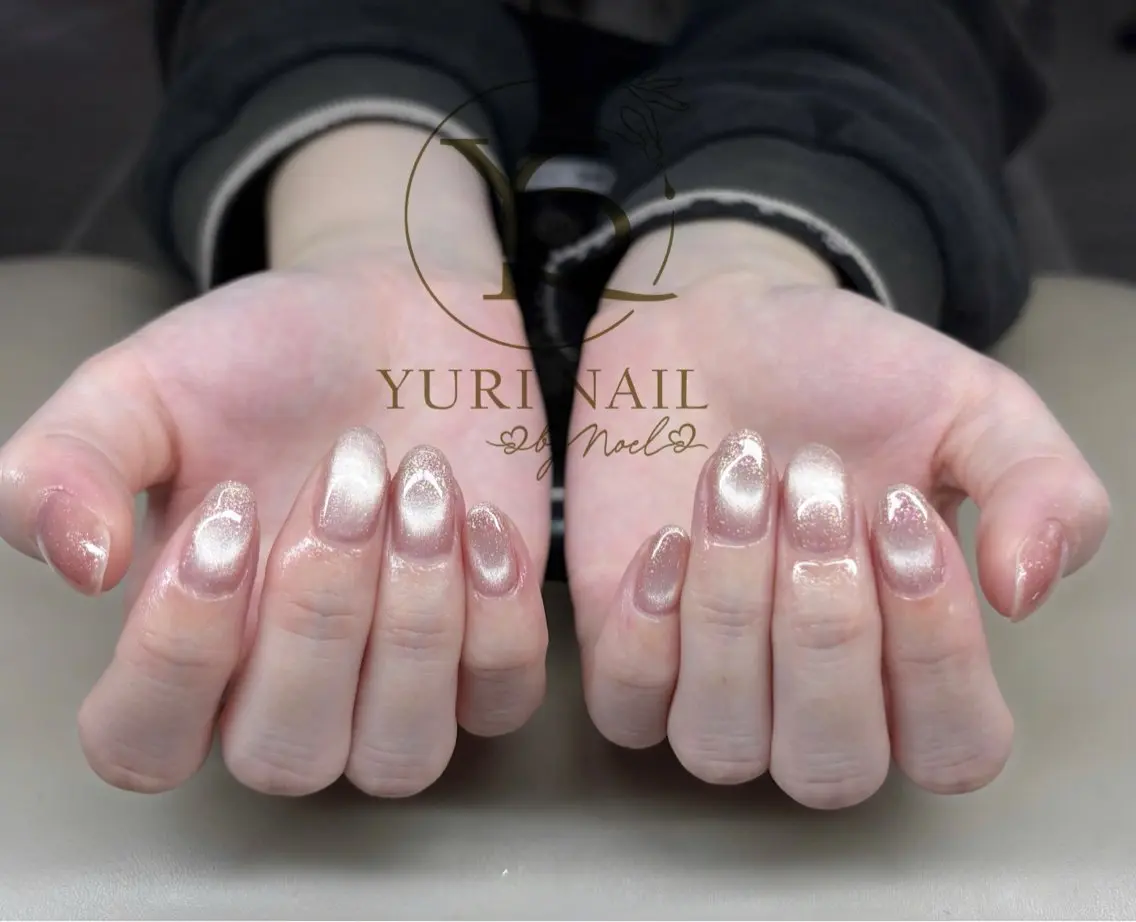 ネイル オーロラネイル ブルー チークネイル フットネイル フレンチネイル ハンドネイル フットネイル ハンドケア YURI Nail NARITAのネイルデザイン