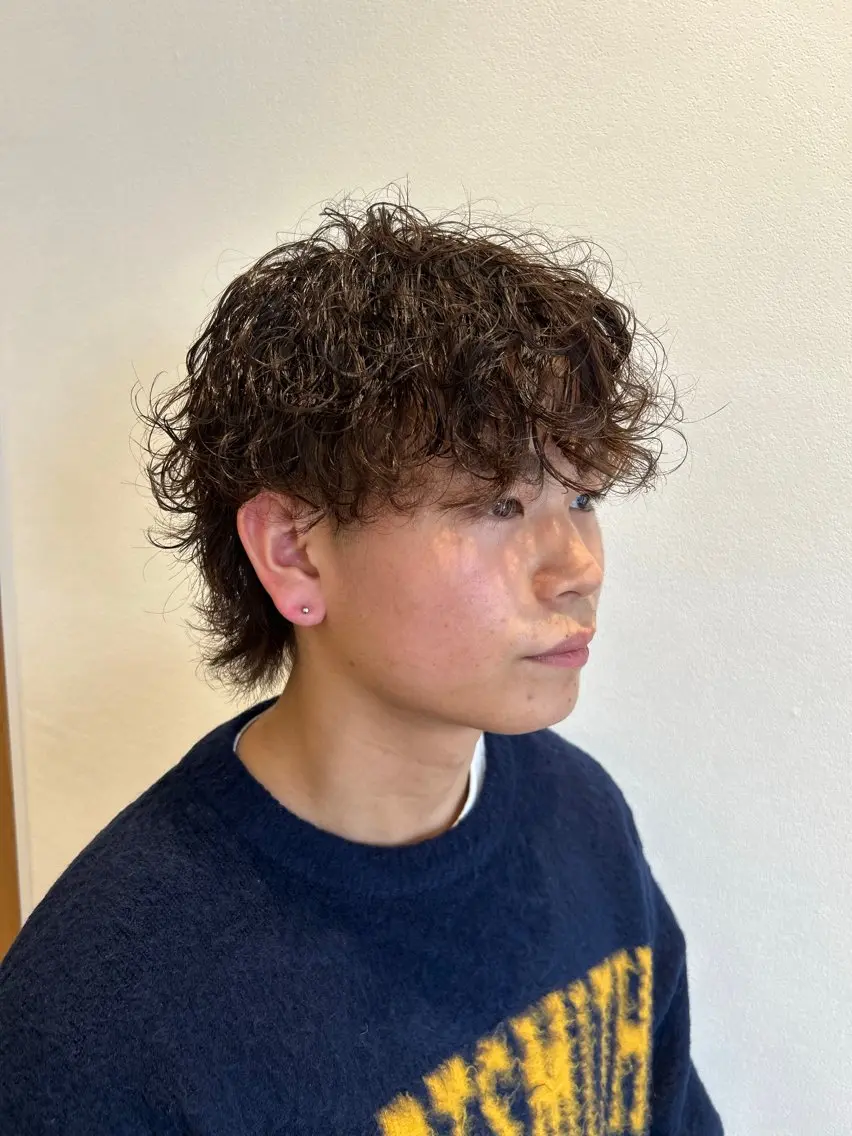 パーマ メンズ 波巻きパーマ カット パーマ トリートメント ぐっち ーのヘアスタイル