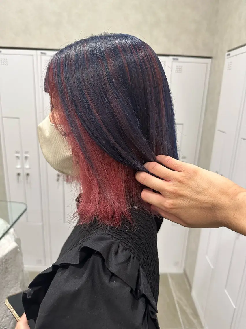 ミディアム カラー ブルーカラー ネイビーカラー ピンクカラー あらげ 🌈推しカラー🌈ᵕのヘアスタイル