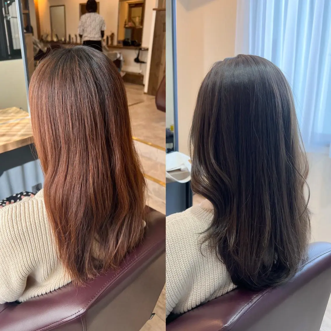 ロング カラー アッシュ アッシュグレー アッシュグレージュ 透明感カラー グレージュ カット ヘアカラー 工藤 梨花のヘアスタイル