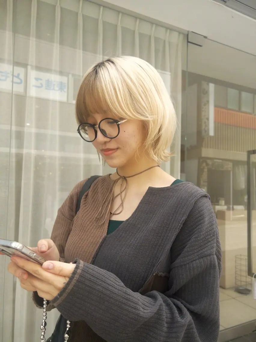 ショート ヘアアレンジ 💫mika/カラー /ニュアンスパーマのヘアスタイル