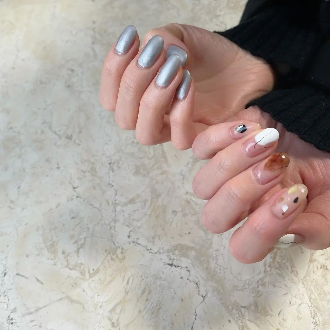 ネイル アートネイル フレンチネイル ジェルネイル 韓国ネイル マグネットネイル ハンドネイル フットネイル nail salon mieux(ミュー)のマツエク・マツパデザイン