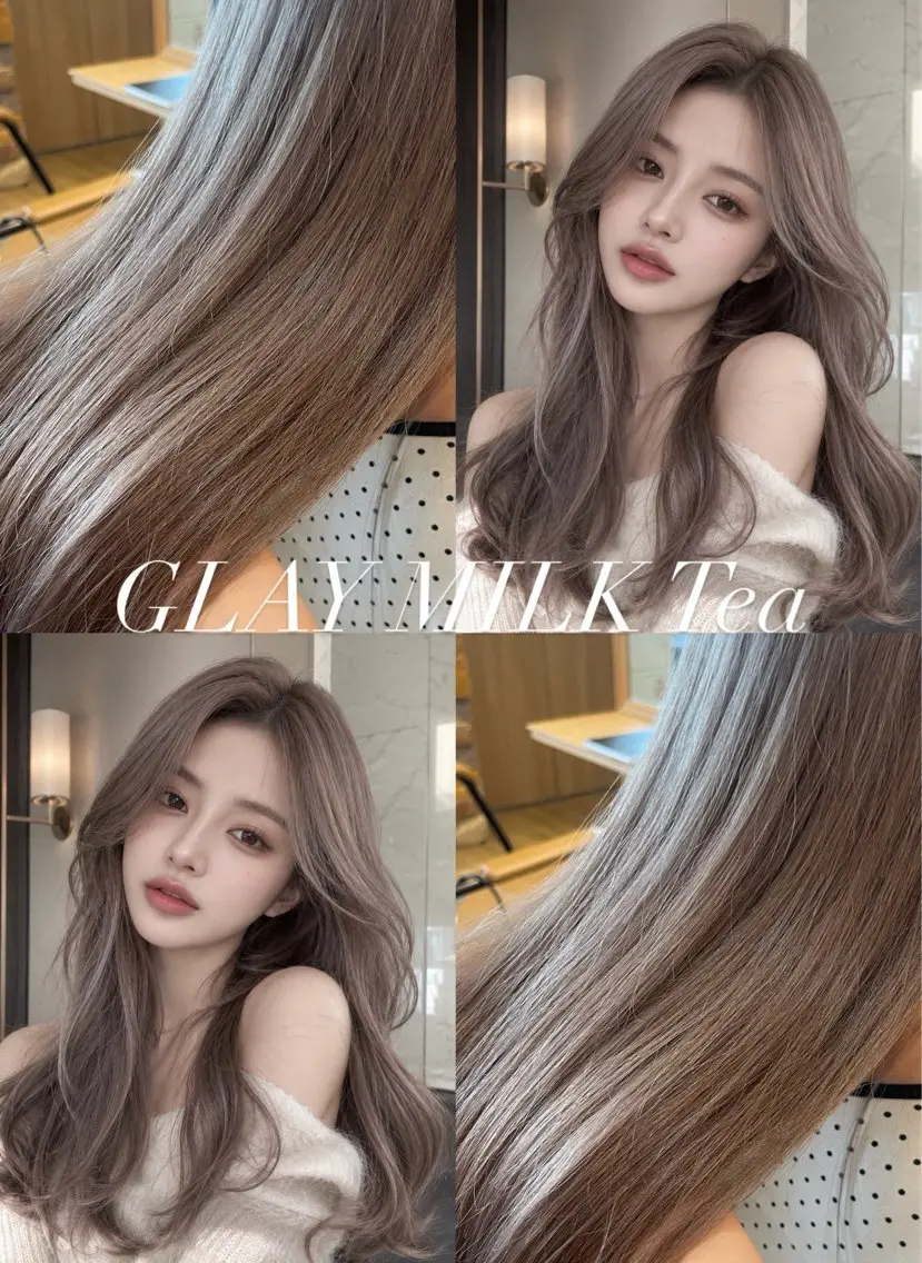 ロング カラー ベージュカラー ミルクティーベージュ ヘアカラー トリートメント 髪質改善| ブリーチ 絹髪🦋shukaのヘアスタイル