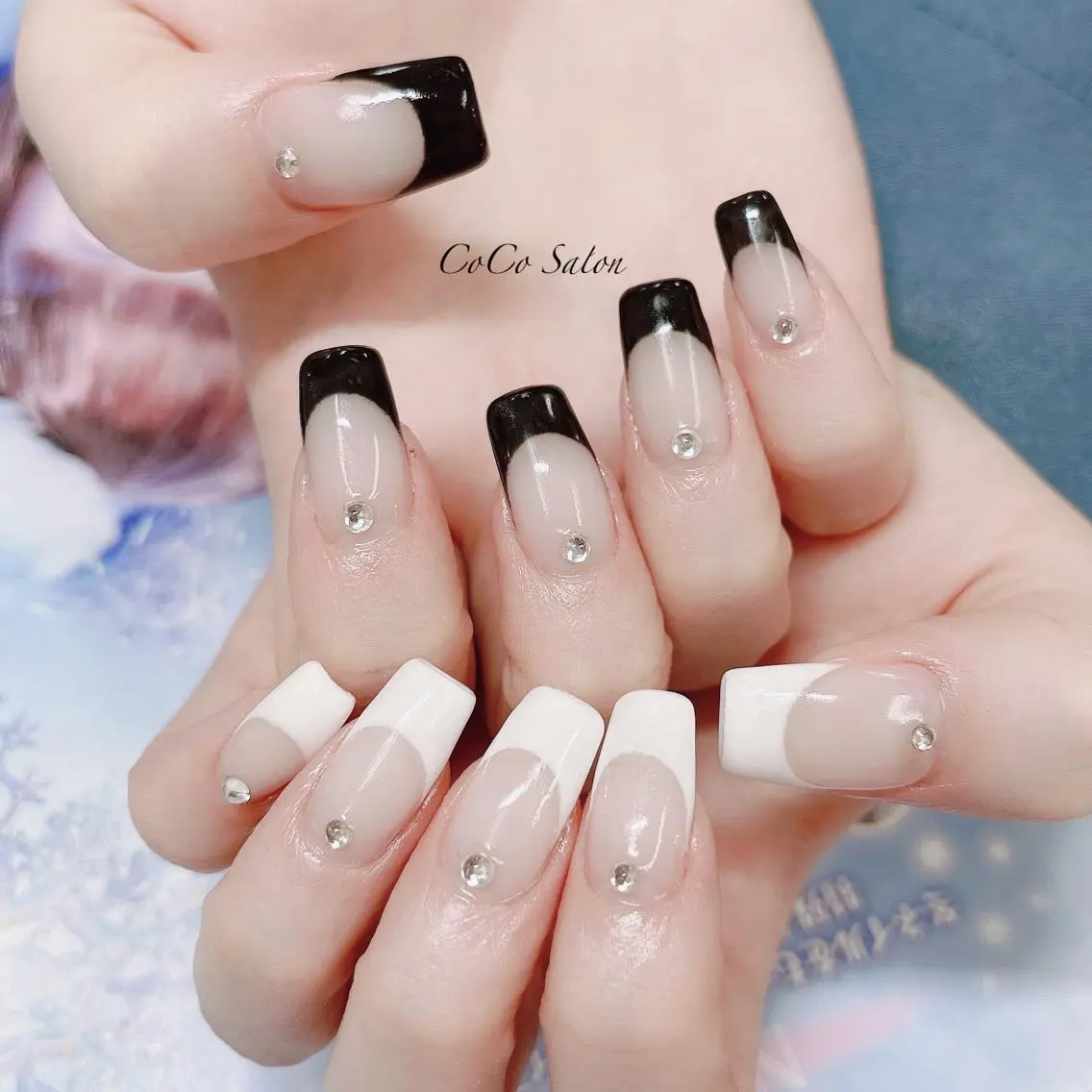 ネイル 長さ出し フレンチネイル ジェルネイル キラキラネイル オフィスネイル ハンドネイル CoCoSalon ネイル/まつ毛予約のネイルデザイン