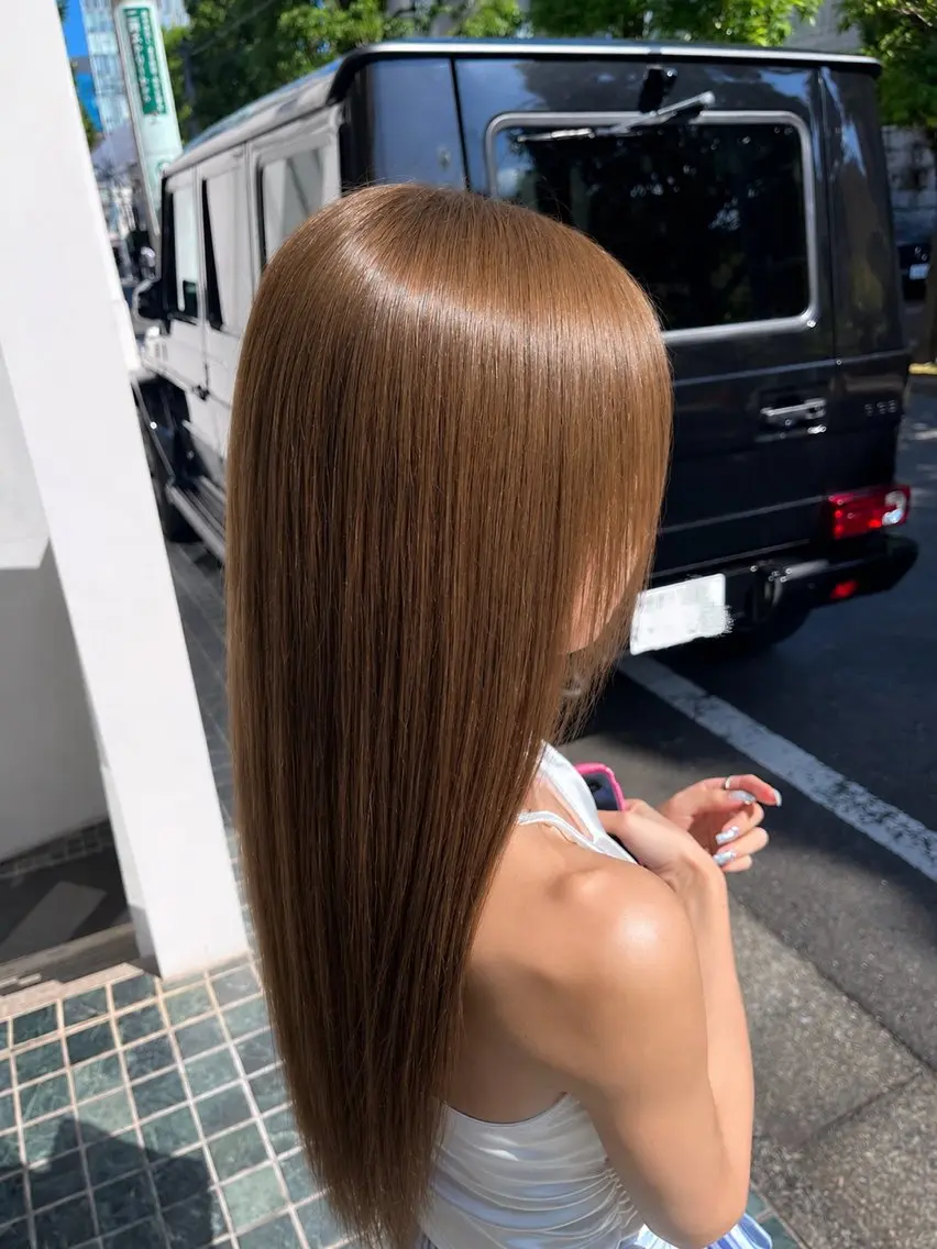 ミディアム カラー パーマ ヘアカラー 縮毛矯正 / 透明感カラー首藤大翔のヘアスタイル