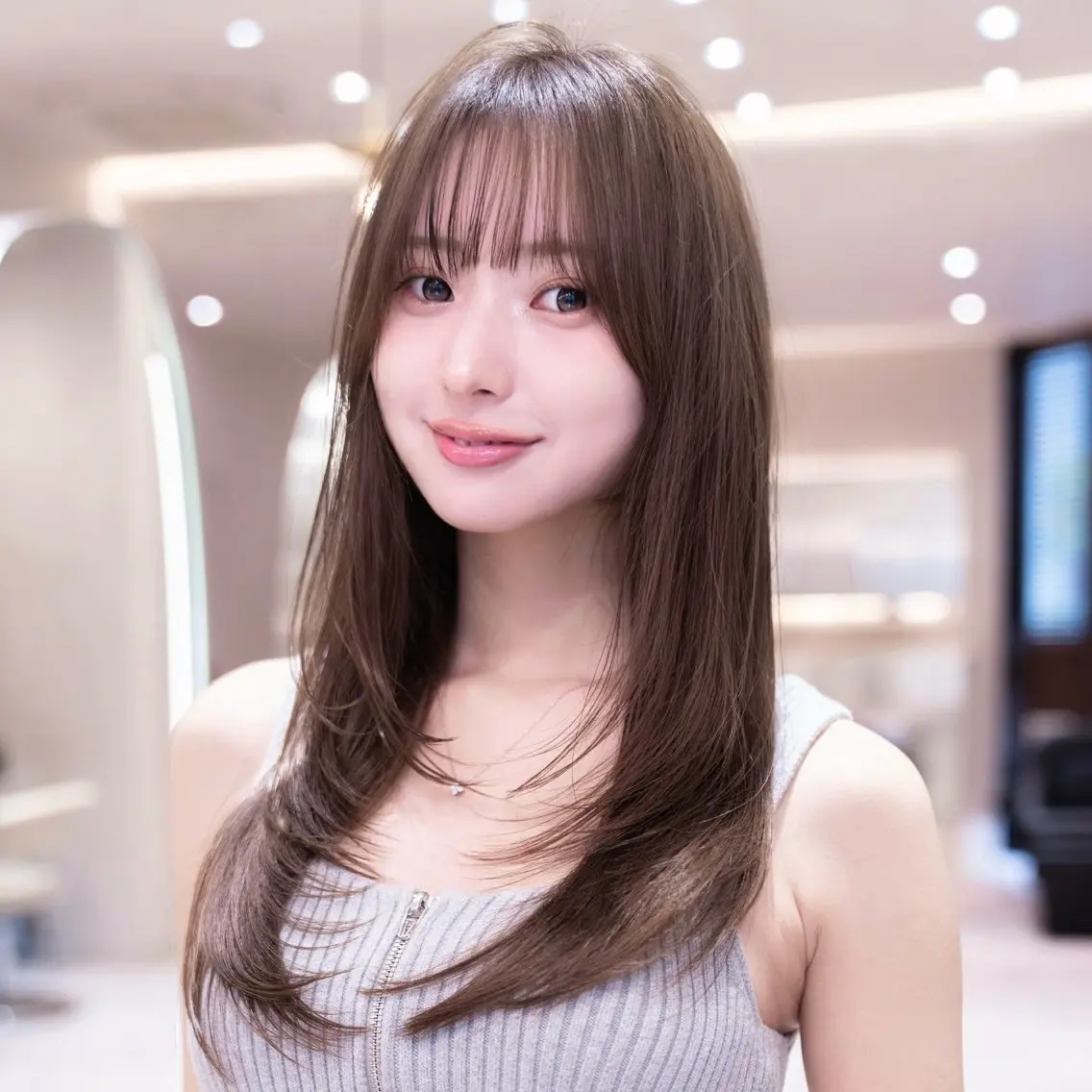 セミロング ボブ 髪質改善 レイヤーカット トリートメント カット ヘアカラー トリートメント 原宿/韓国/髪質改善 /レイヤー/ボブのヘアスタイル