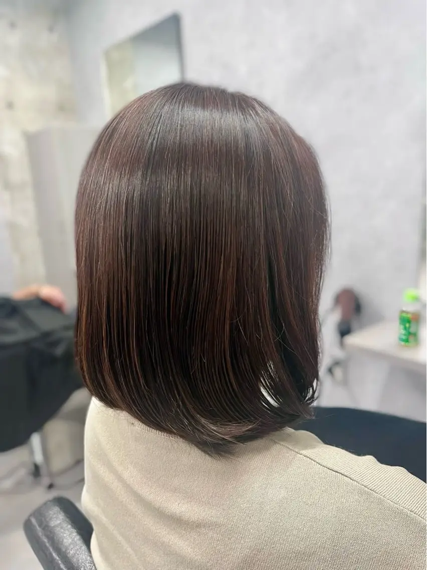 ミディアム カラー ブラウンカラー ピンクカラー ピンクブラウン オオバ｜ 理想寄せのヘアスタイル