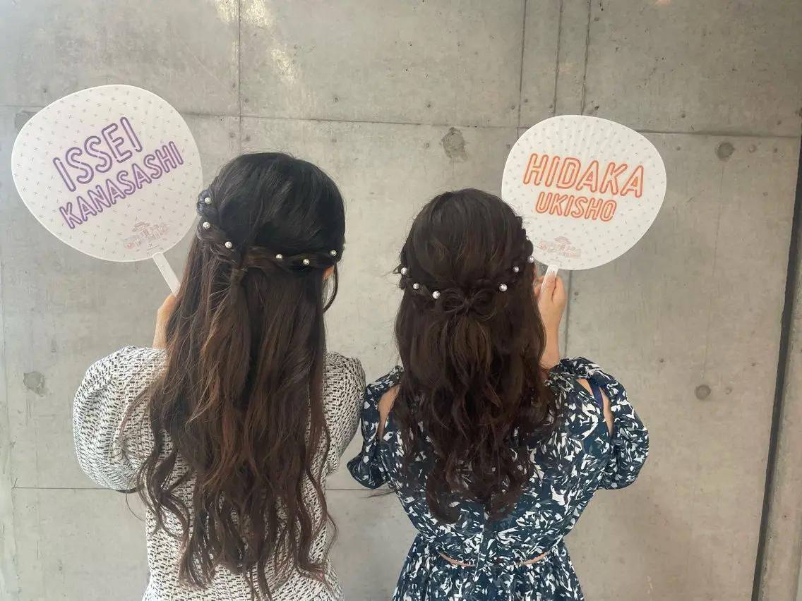 【ペア👭双子ヘアセット💕】金箔、リボン、パールピンなど2点チョイス✨2人で60分(目安時間)の写真