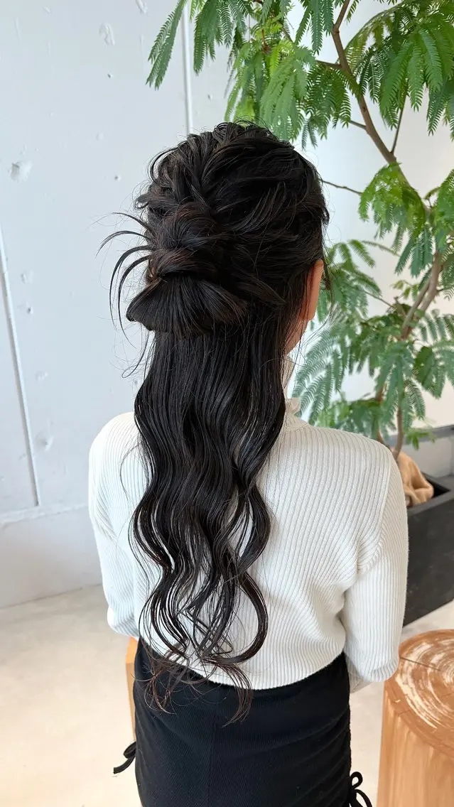 ヘアアレンジ ハーフアップ ヘアセット 明瀬 咲良🩰 ヘアセットのヘアスタイル