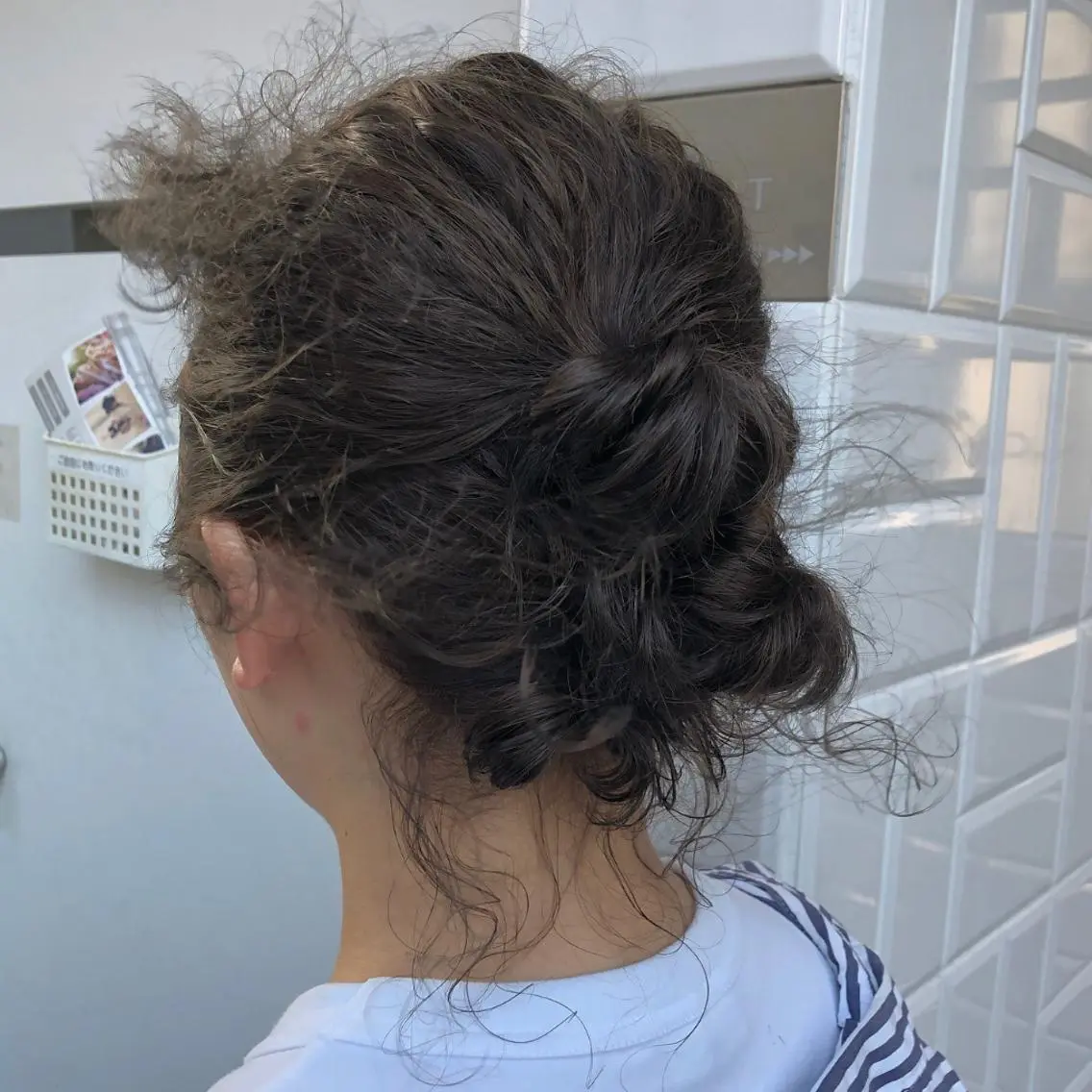 ミディアム カラー ヘアアレンジ グレージュ ソバージュ やまさきえりこ ニュアンスパーマのヘアスタイル