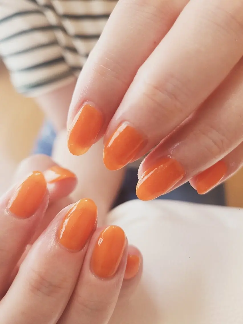ネイル ワンカラーネイル オレンジ Nailroom3  古屋のネイルデザイン